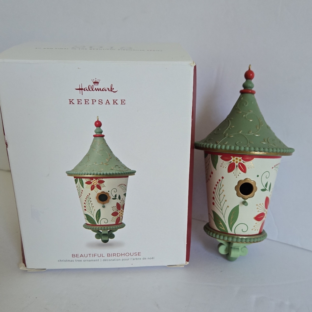 Hallmark Keepsake Christmas Ornament 2018 Poisettia Beautiful Birdhouse